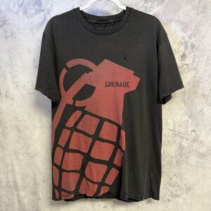 Grenade T Shirt Large 20.5x29 Faded Black Streetwear Grunge